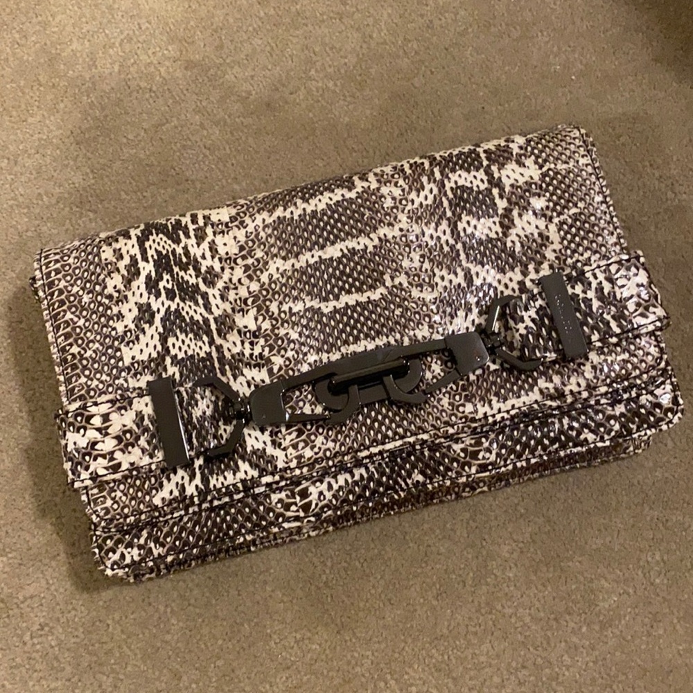Rachel Zoe Snakeskin print clutch and crossbody bag NWT